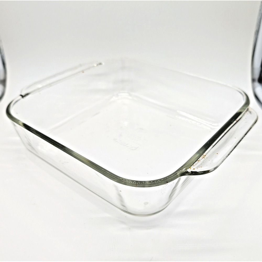 Vintage 1970s PYREX Clear Glass 2 Quart 222-R  8x8x2 Square Baking/Cake Dish